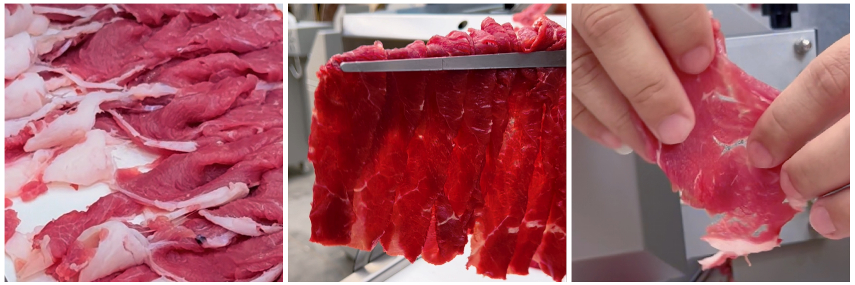 Industrial Frozen Meat Slicer KN-150D processing-effect
